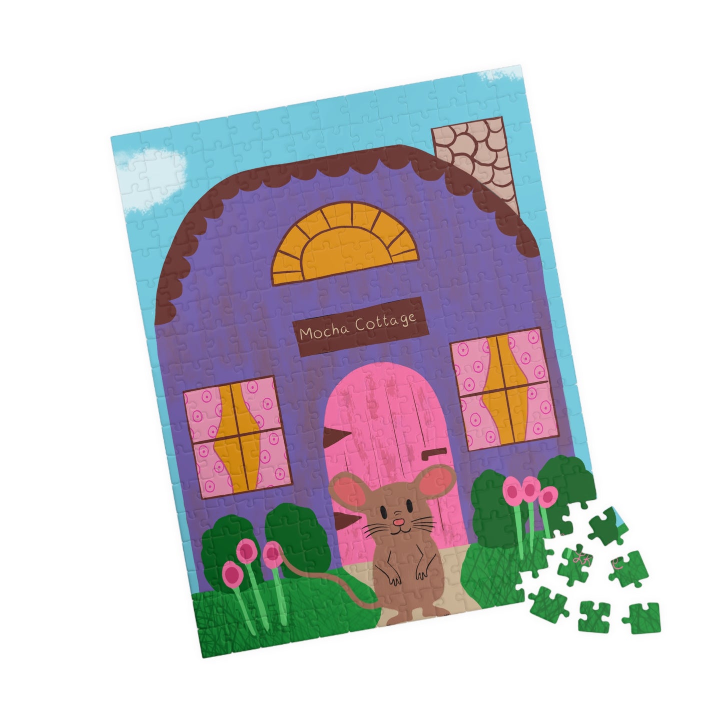 Puzzle, Mocha Mouse and His Cottage, Jigsaw Puzzle, Family Fun, 110-520 Pieces