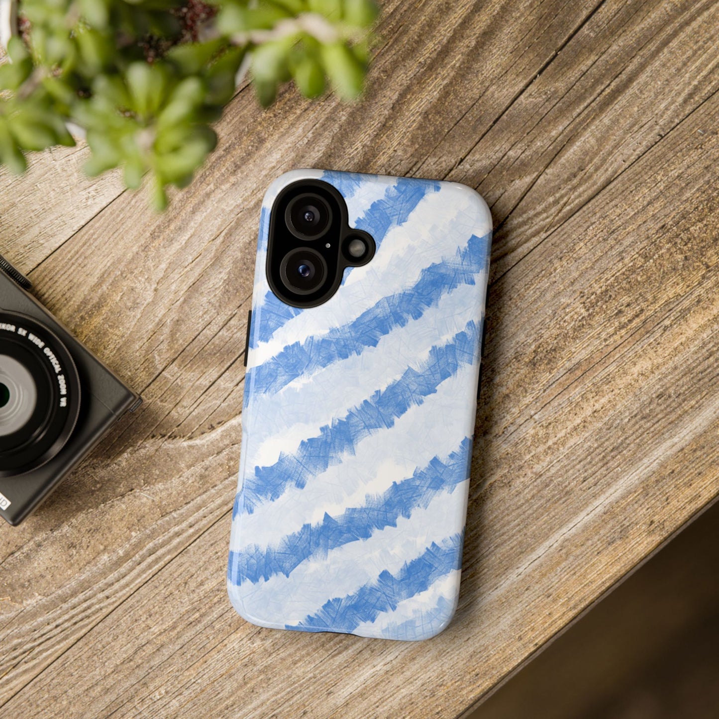 Chunky Blue Stripes Phone Case| Tough Case