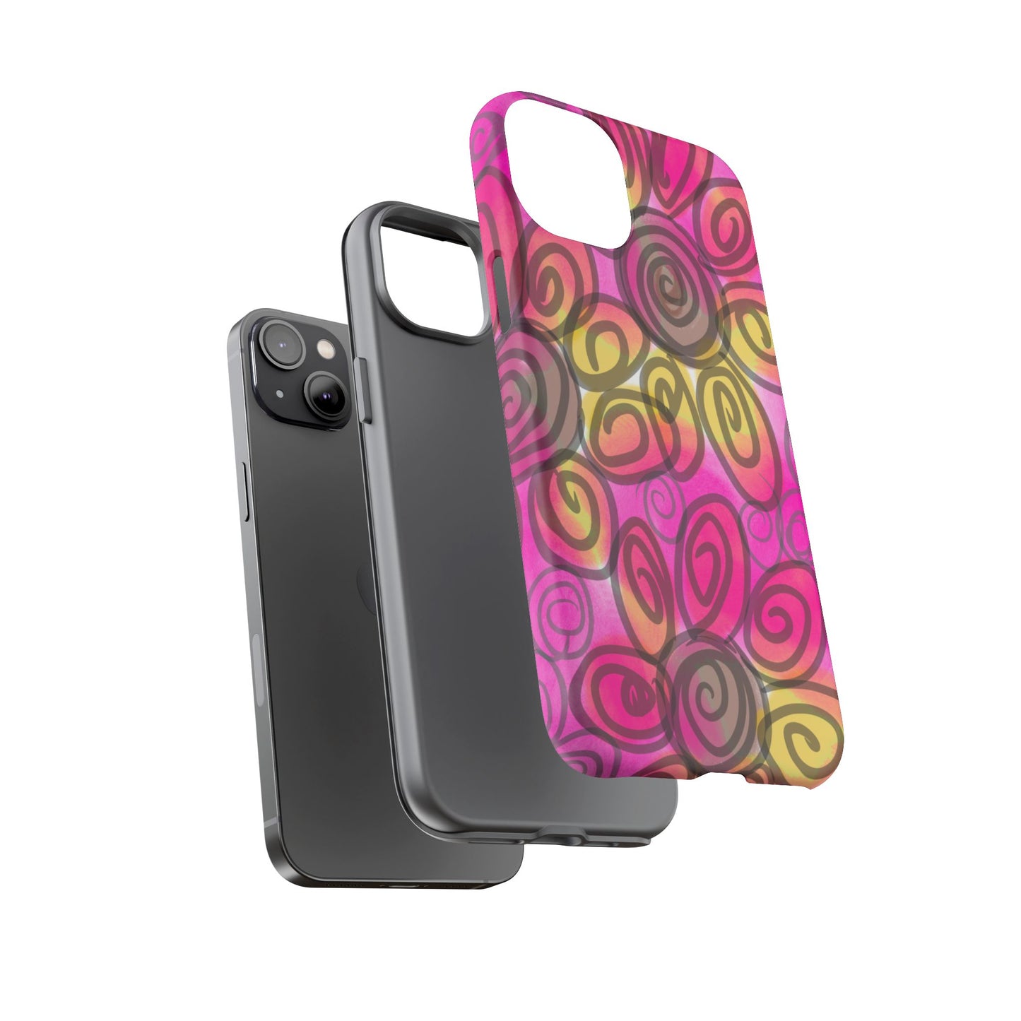 Wonky Pink Floral Phone Case| Tough Case