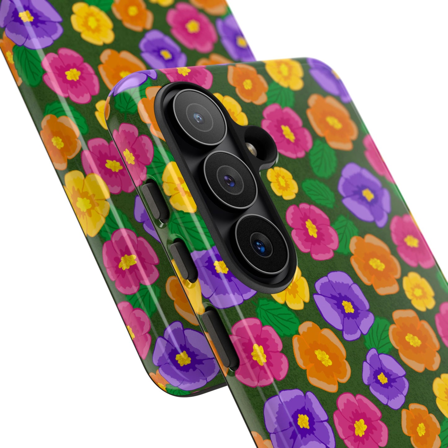 Phone Case, Pansies Artistic Design, Tough Phone Case