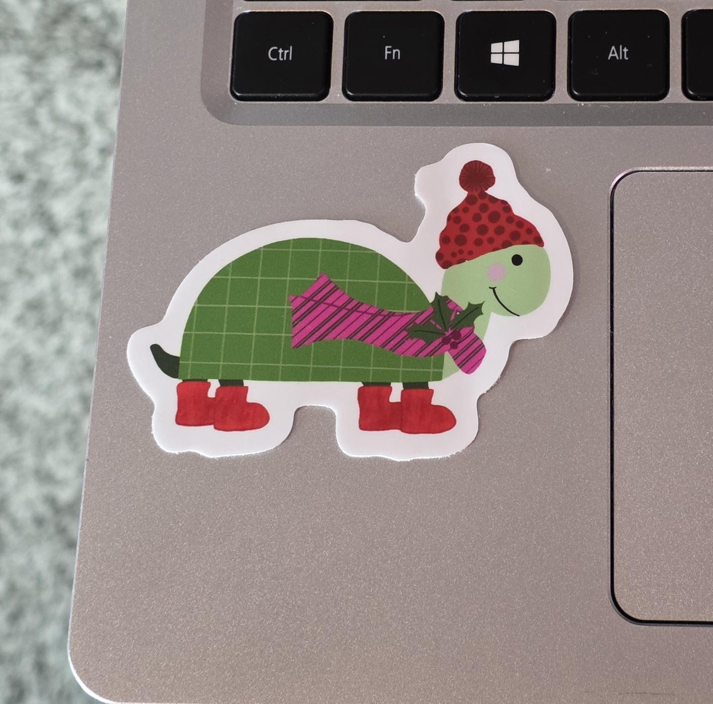 Turtle Sticker, Cozy Winter Critters, Vinyl Sticker, Water-Proof, 3 Inch