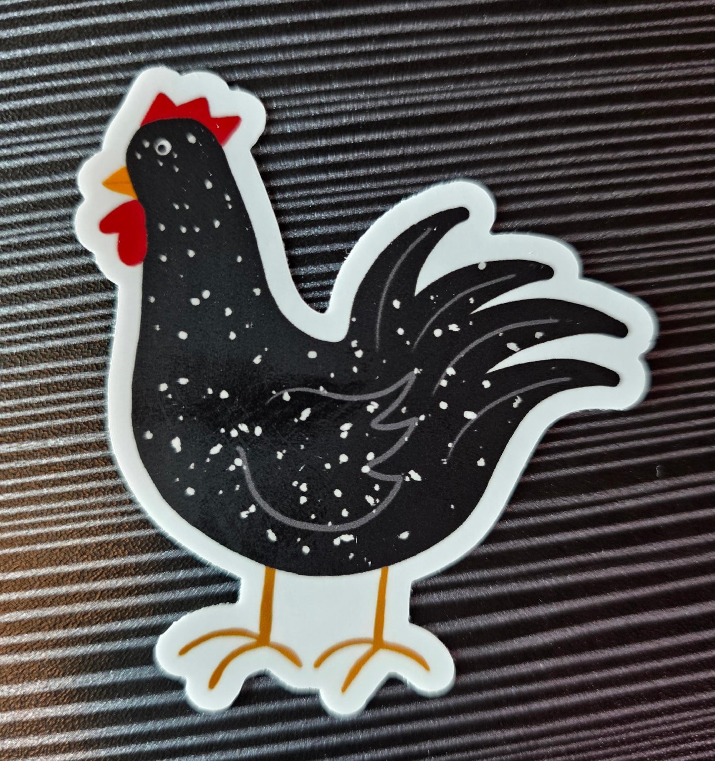 Sticker, Chickens, Choose Brown or Black Speckled, Vinyl, Die-Cut, 3 Inch