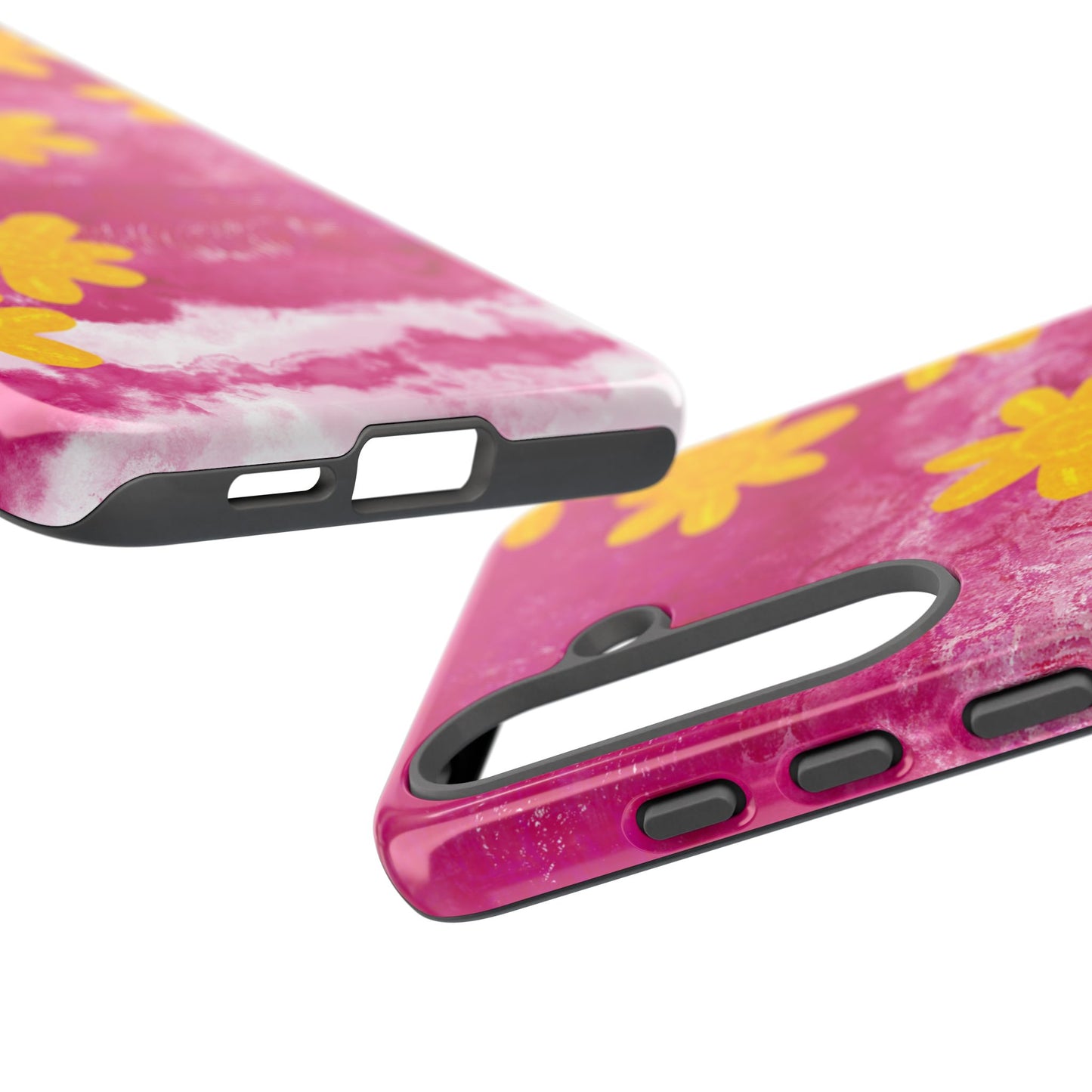 Yellow Flowers on Raspberry Phone Case| Tough Case
