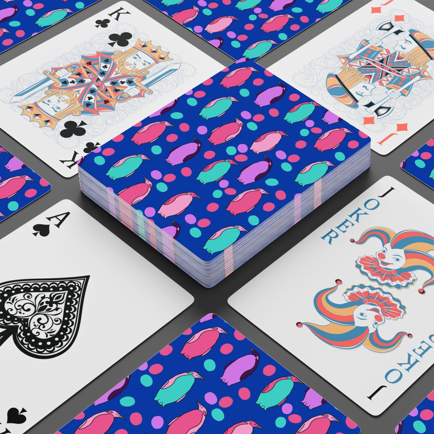Playing Cards, Playful Penguin Design, 1 Standard Desk of Cards, Family Fun