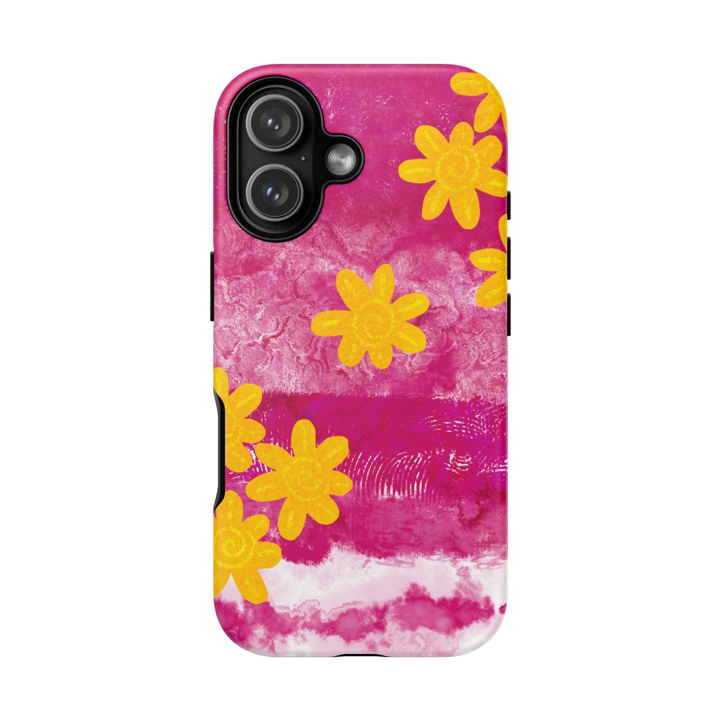 Yellow Flowers on Raspberry Phone Case| Tough Case