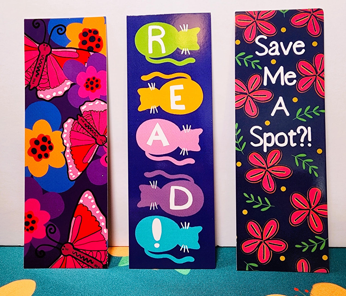 Bookmarks, Choose From Cat, Floral and Butterfly Designs