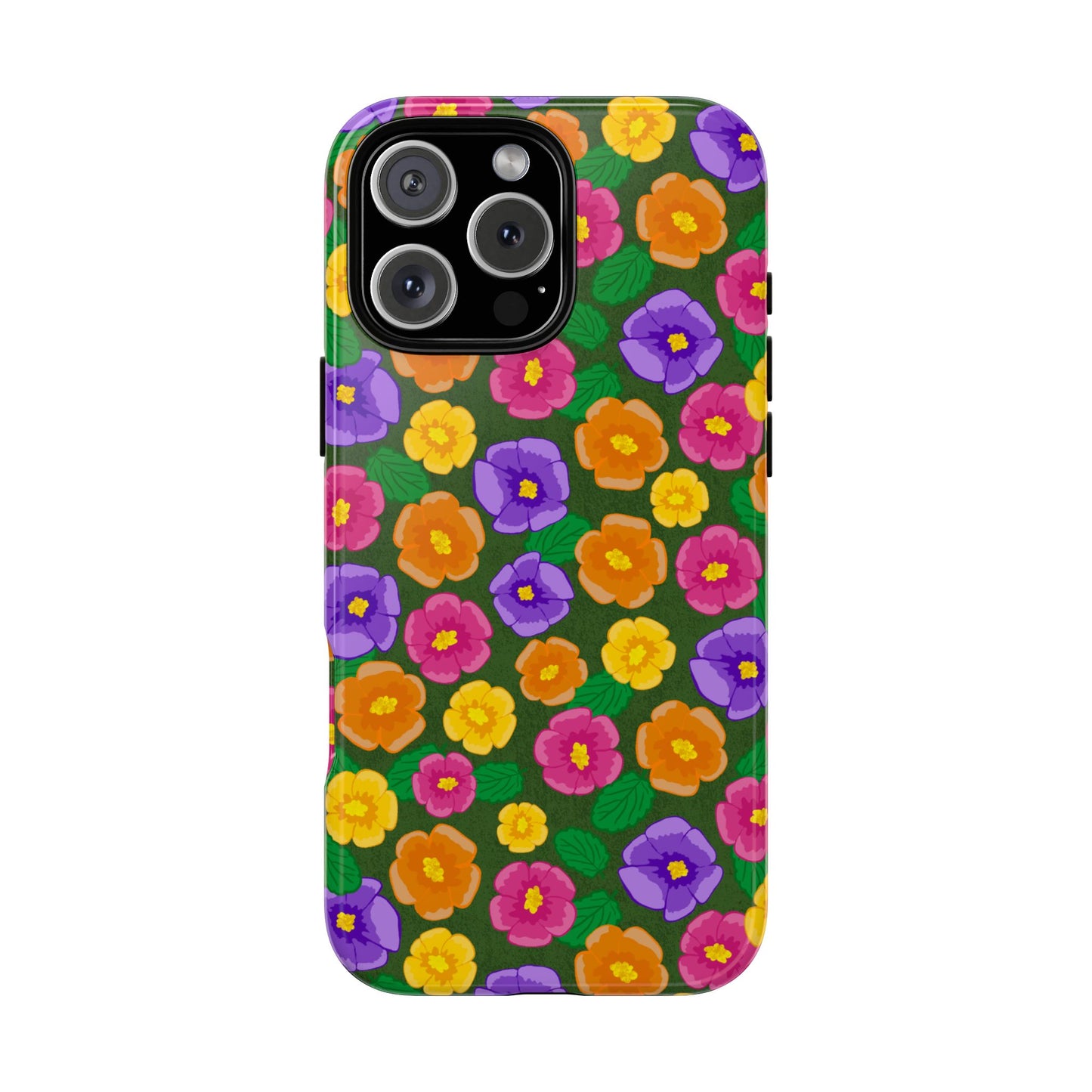 Phone Case, Pansies Artistic Design, Tough Phone Case