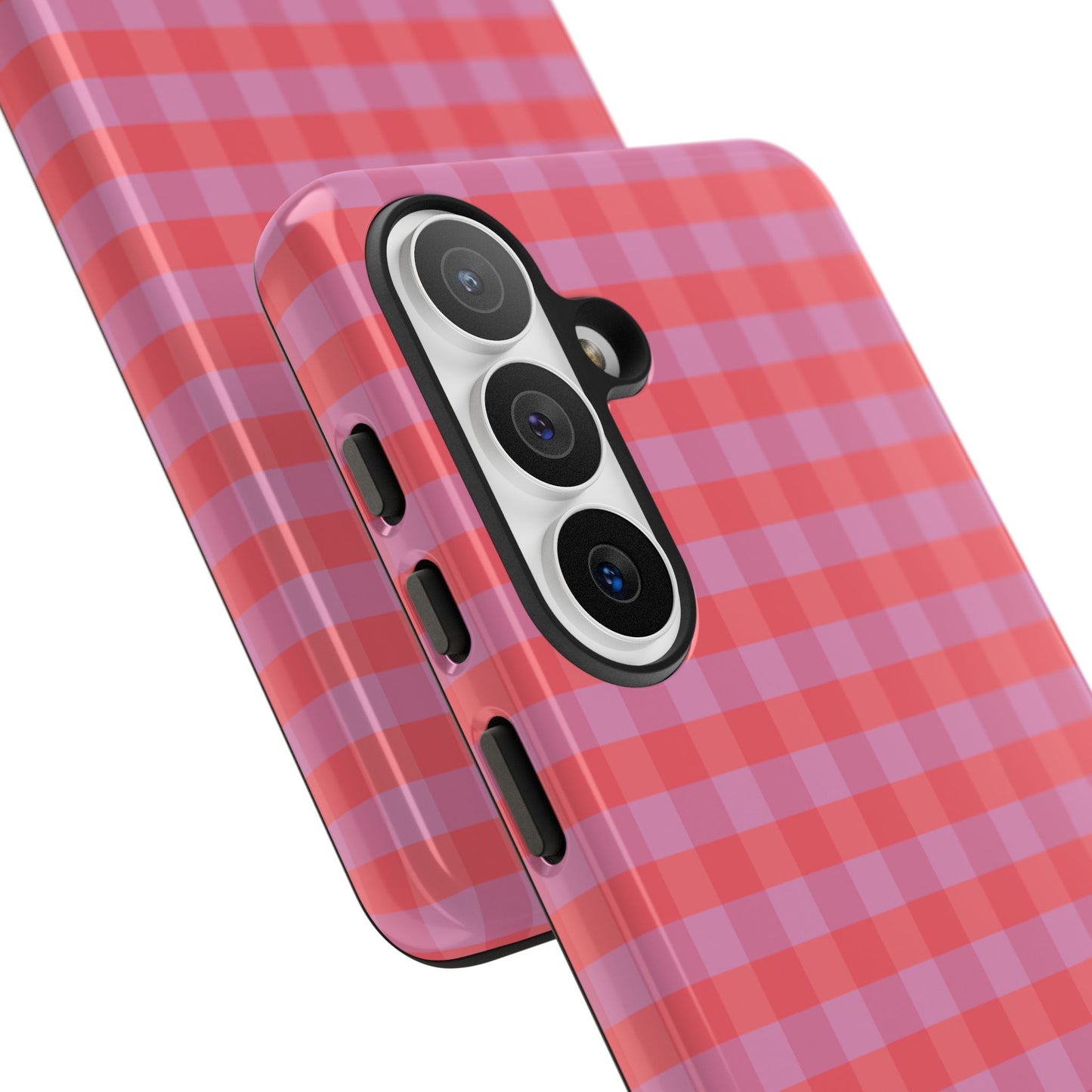 Phone Case, Pink Gingham Design, Tough Phone Case