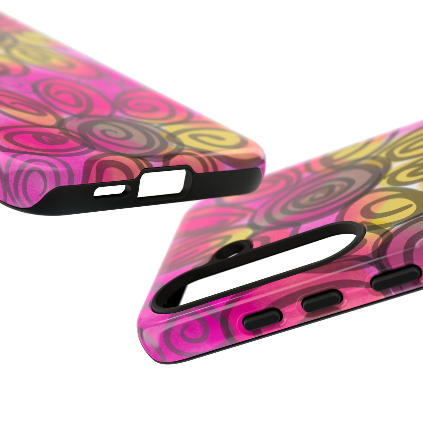 Wonky Pink Floral Phone Case| Tough Case