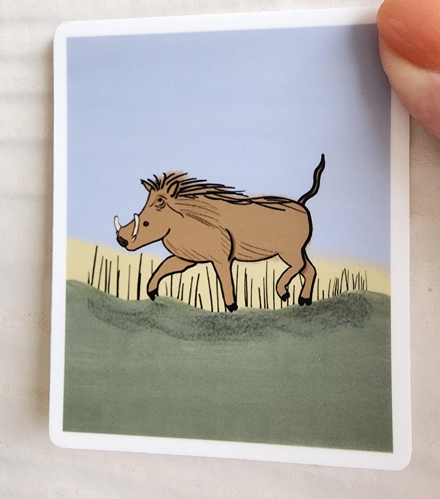 Sticker, Warthog, 2 Design Choices - Die-Cut or Rectangle, Vinyl, 3 Inch or 3" x 2.5"