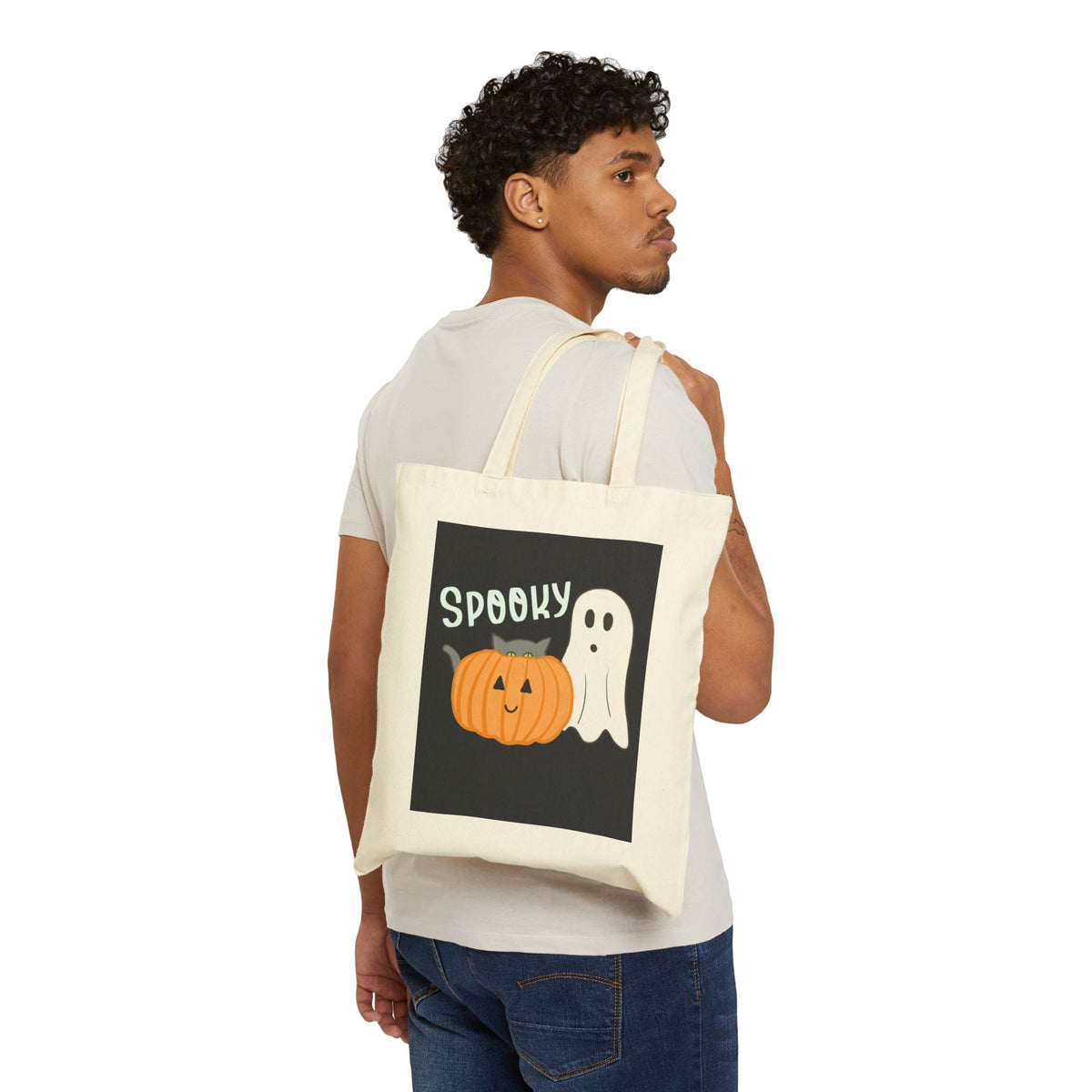 Halloween Spooky Tote Bag, Eco-Friendly Shopping Bag, Trick or Treat Gift, Pumpkin Ghost Canvas Bag, Cute Reusable Grocery Tote, [...]