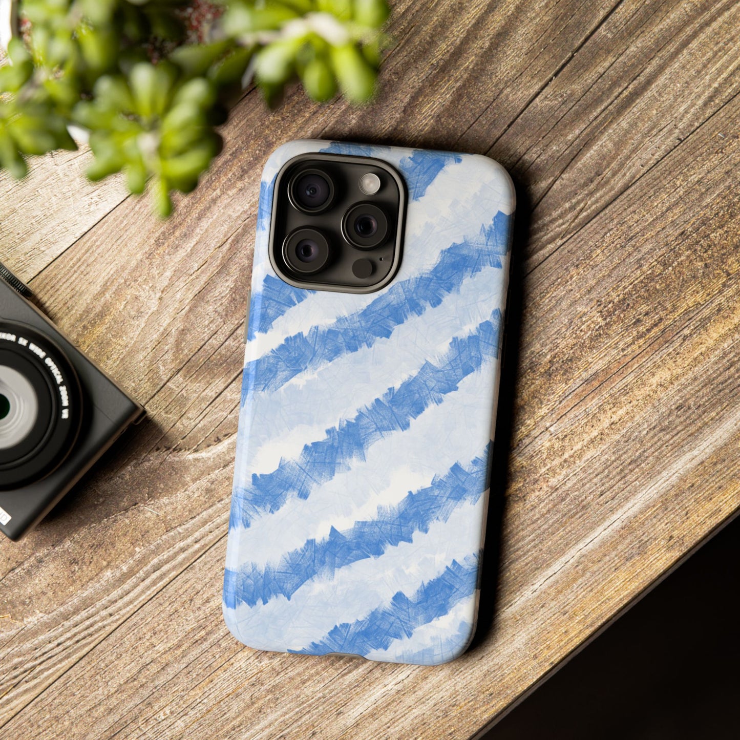 Chunky Blue Stripes Phone Case| Tough Case