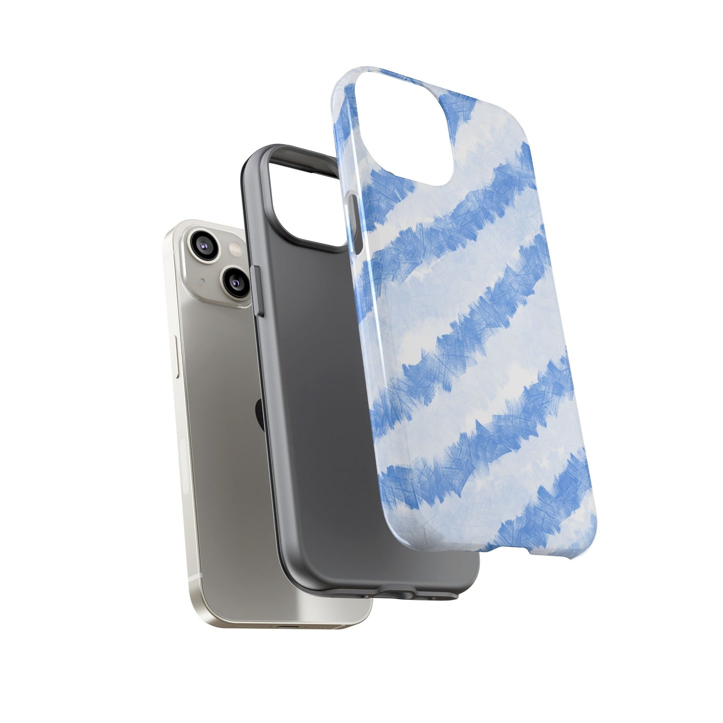 Chunky Blue Stripes Phone Case| Tough Case