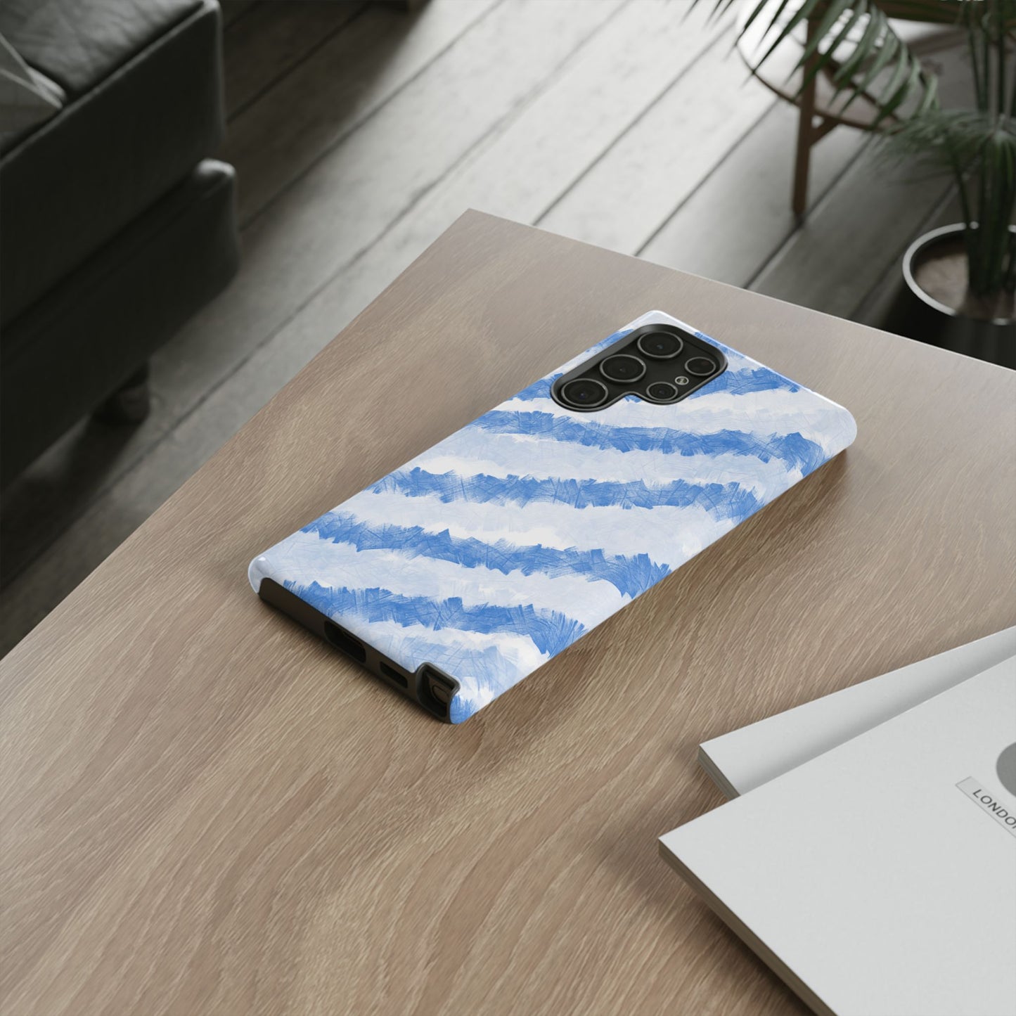 Chunky Blue Stripes Phone Case| Tough Case