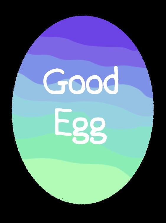 Sticker, "Good Egg" Colorful Egg Sticker, Choose Color, Vinyl, Die-Cut, 3 Inch