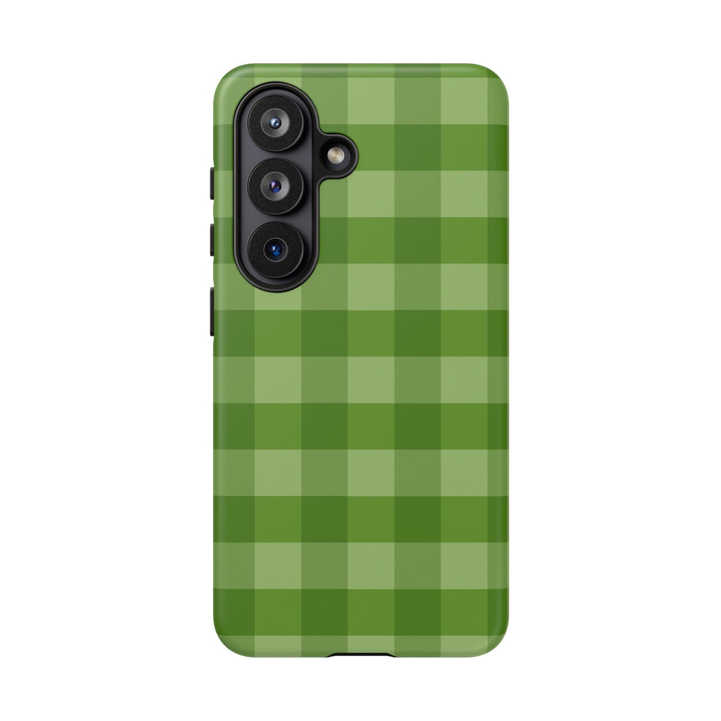 Phone Case, Green Gingham Design, Tough Phone Case