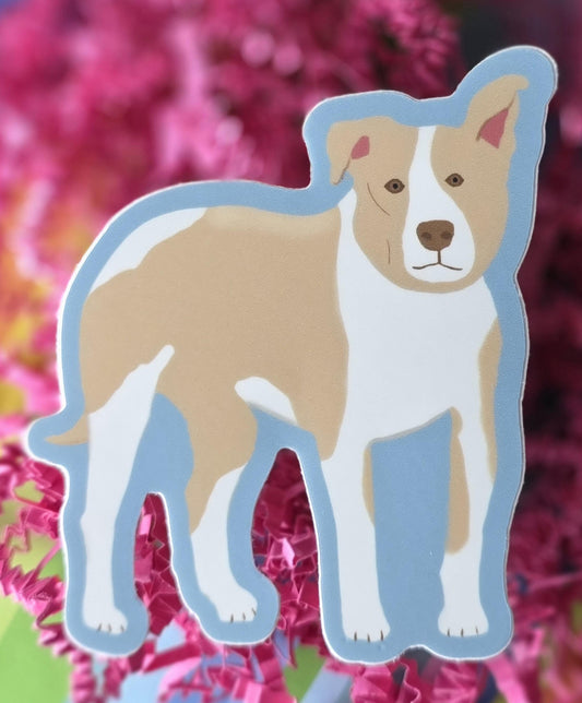 Sticker, Pit Bull Dog Sticker, Vinyl, Die-Cut, 3 Inch