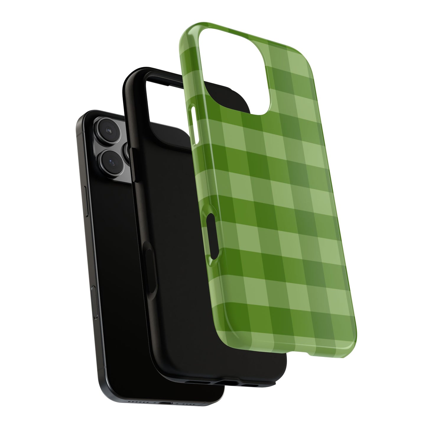Phone Case, Green Gingham Design, Tough Phone Case