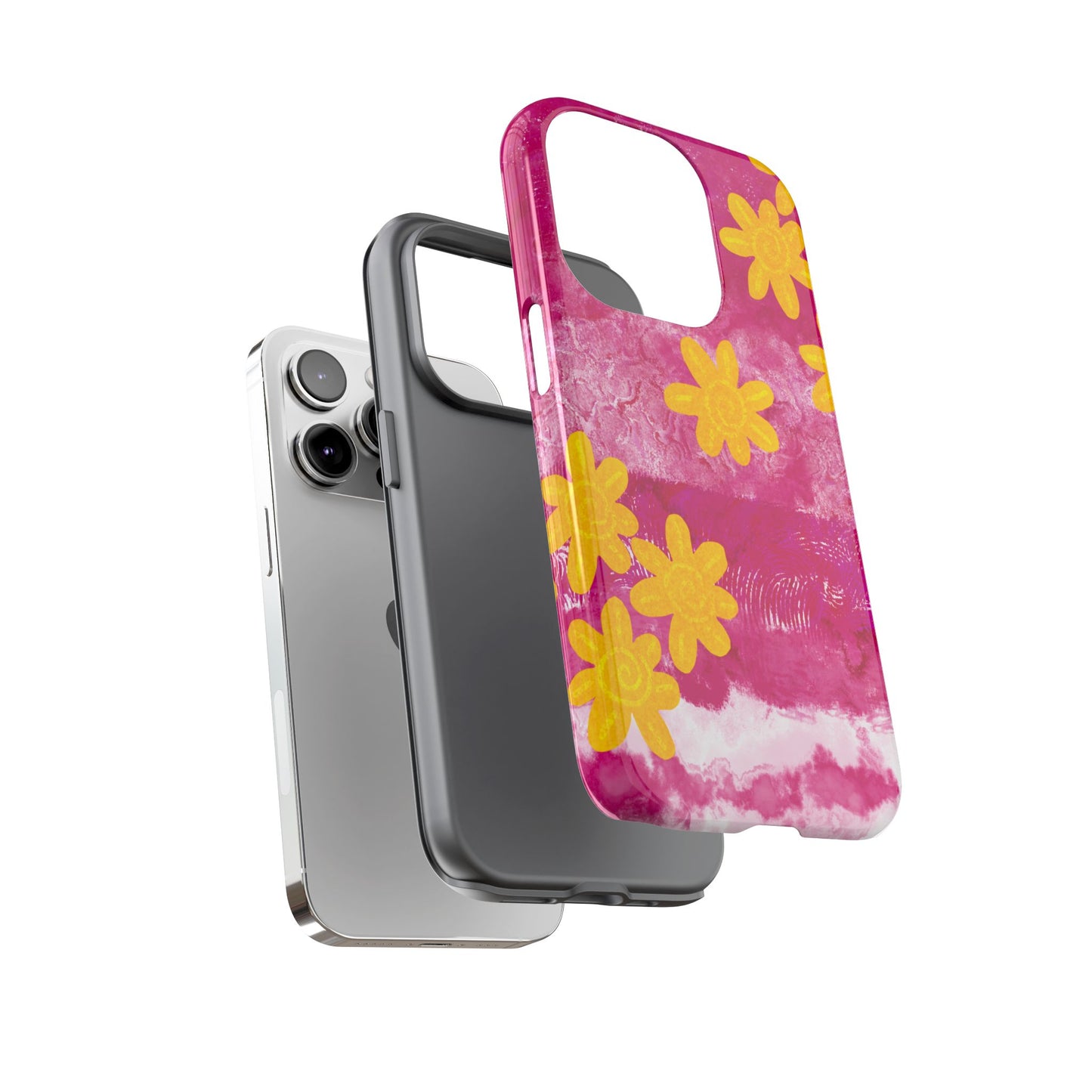 Yellow Flowers on Raspberry Phone Case| Tough Case
