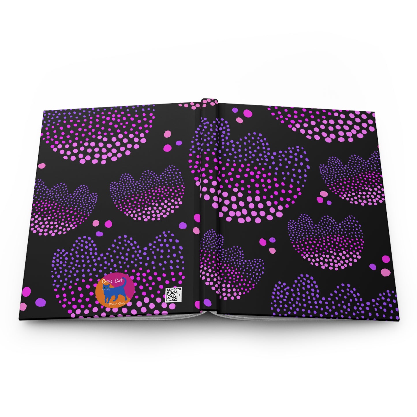 Journal, Hard Cover, Purple Dot Floral Design