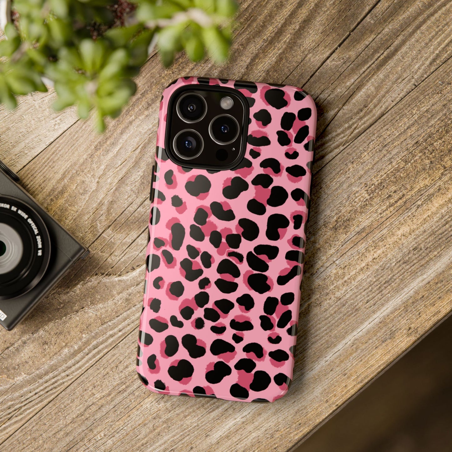 Phone Case, Pink Leopard Print Design, Tough Phone Case