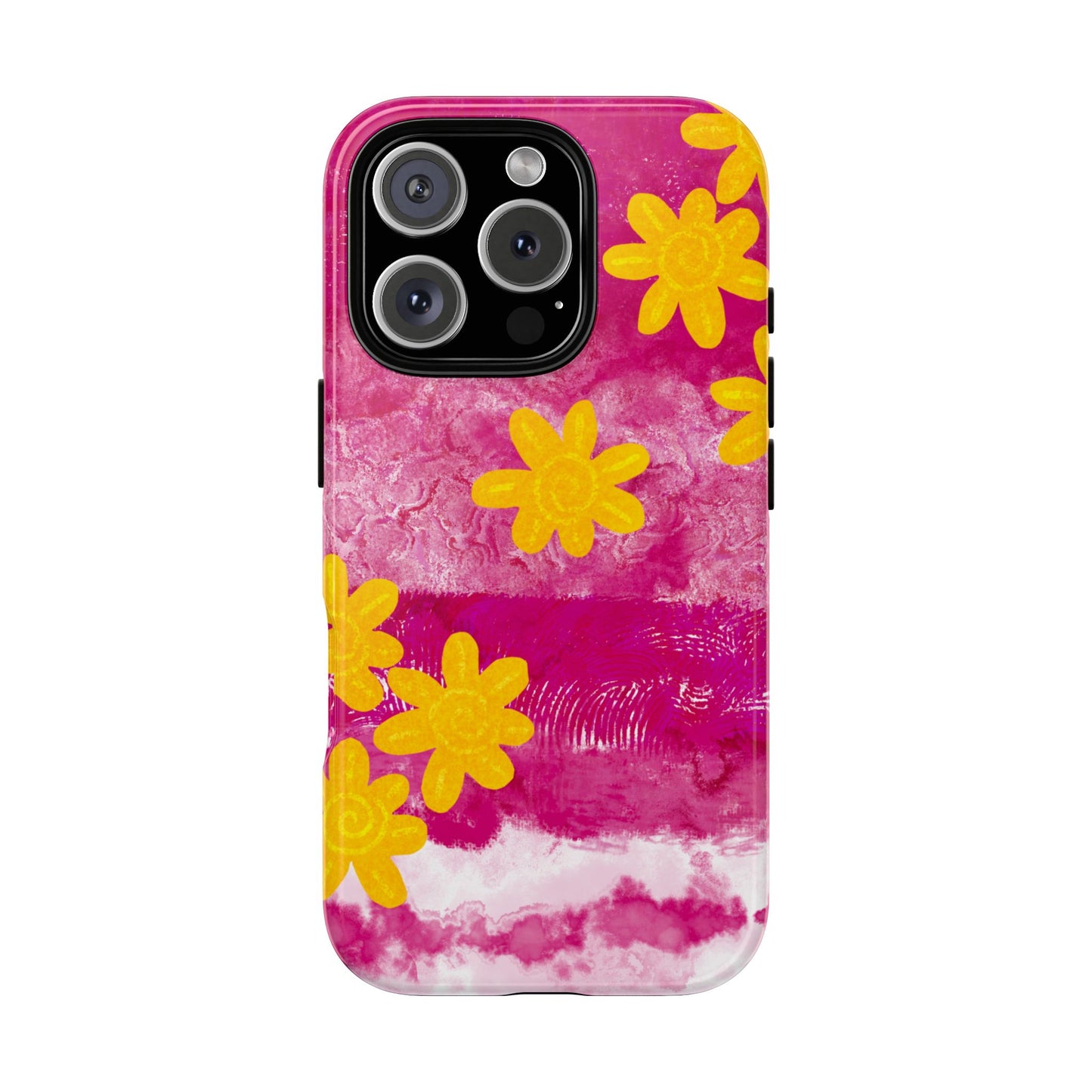 Yellow Flowers on Raspberry Phone Case| Tough Case