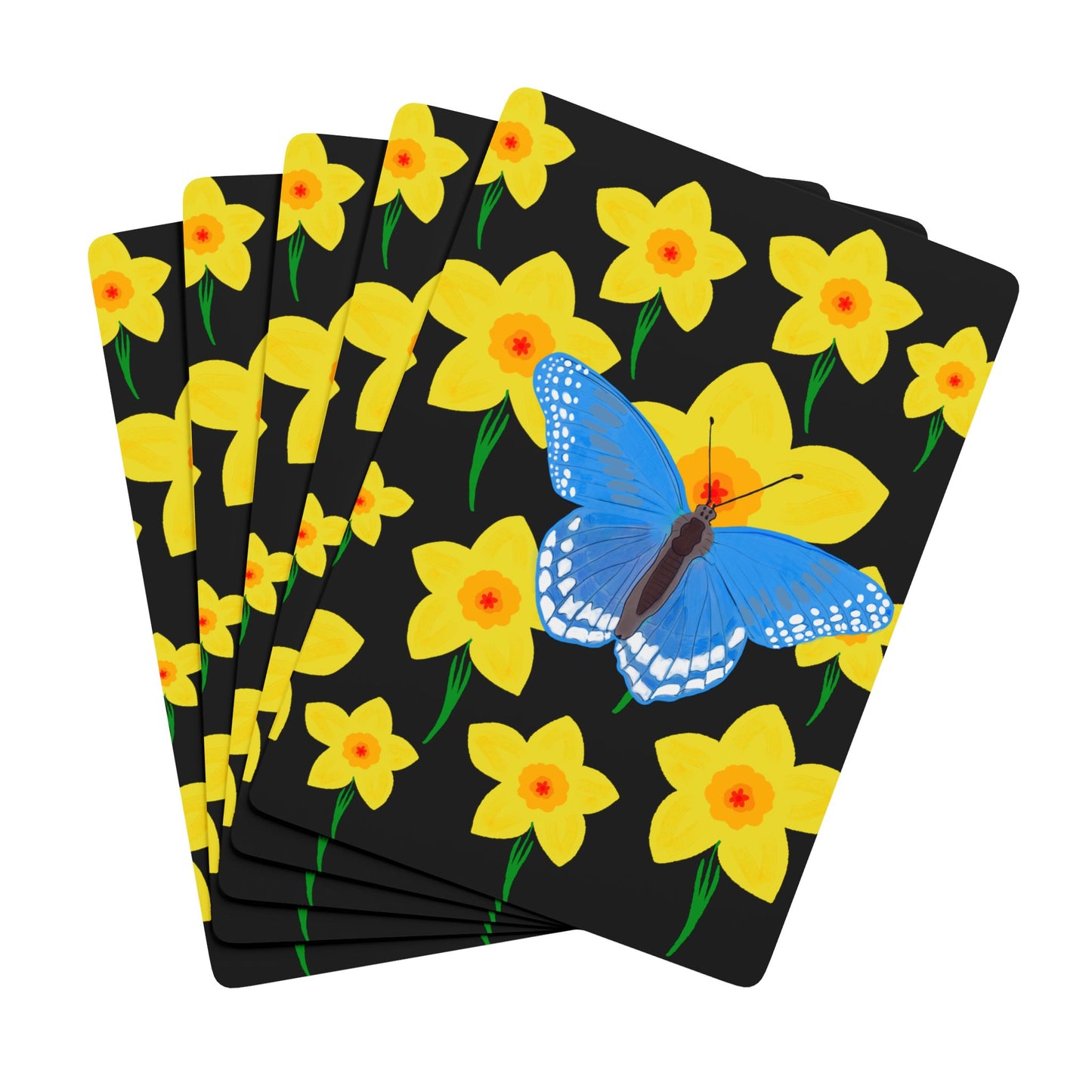 Playing Cards, Butterfly Daffodil Design, 1 Deck of Standard Playing Cards, Family Fun