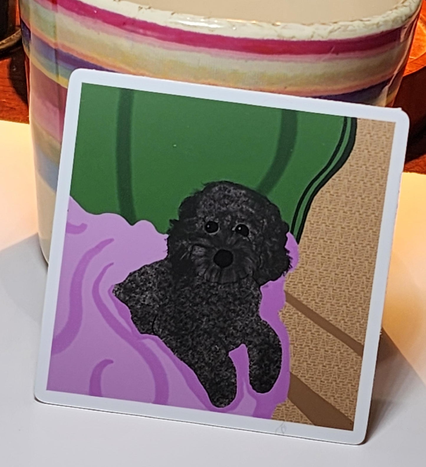 Sticker, Black Poodle Design, Choose from 4 Designs