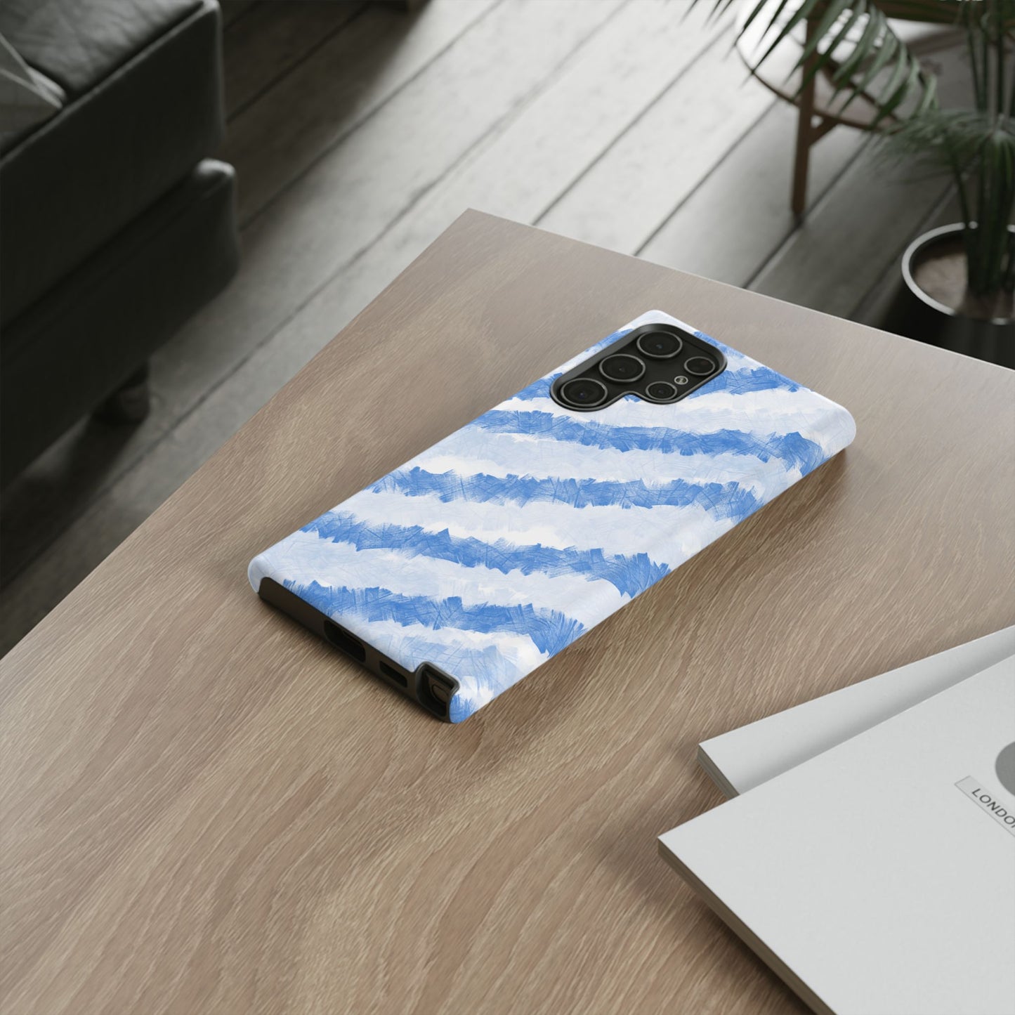 Chunky Blue Stripes Phone Case| Tough Case