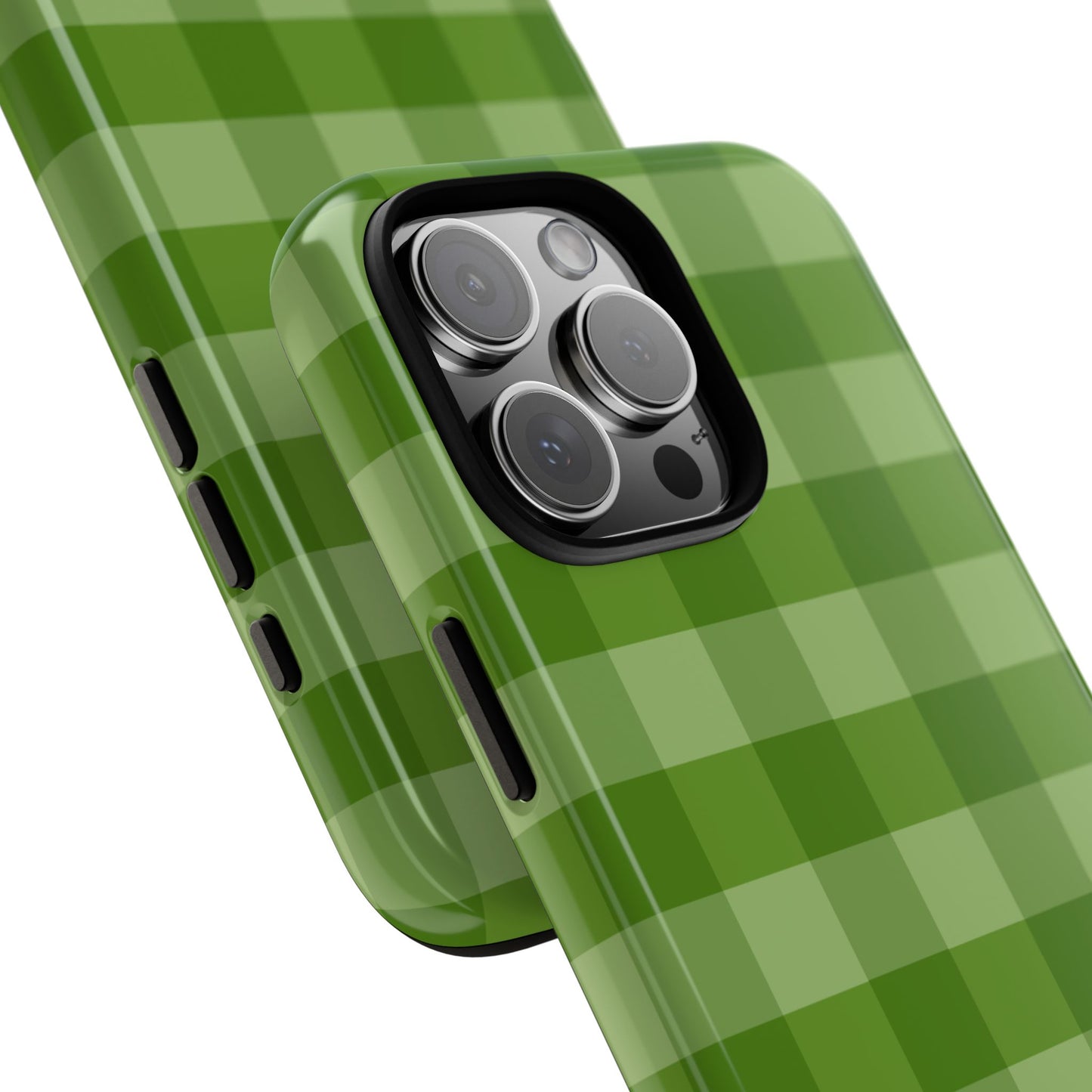 Phone Case, Green Gingham Design, Tough Phone Case