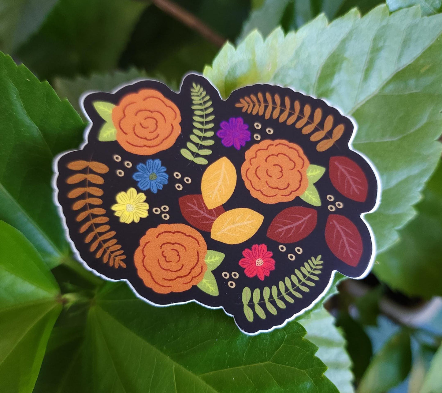 Sticker, Mountain floral, Vinyl, Die-Cut, 3 Inch
