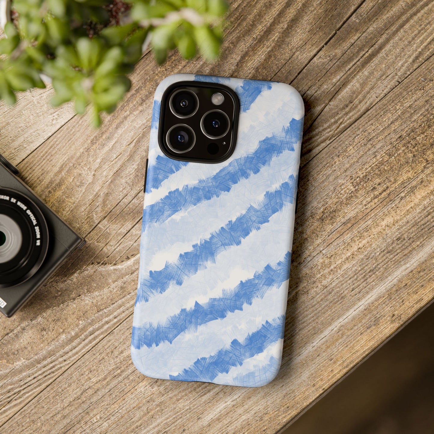 Chunky Blue Stripes Phone Case| Tough Case
