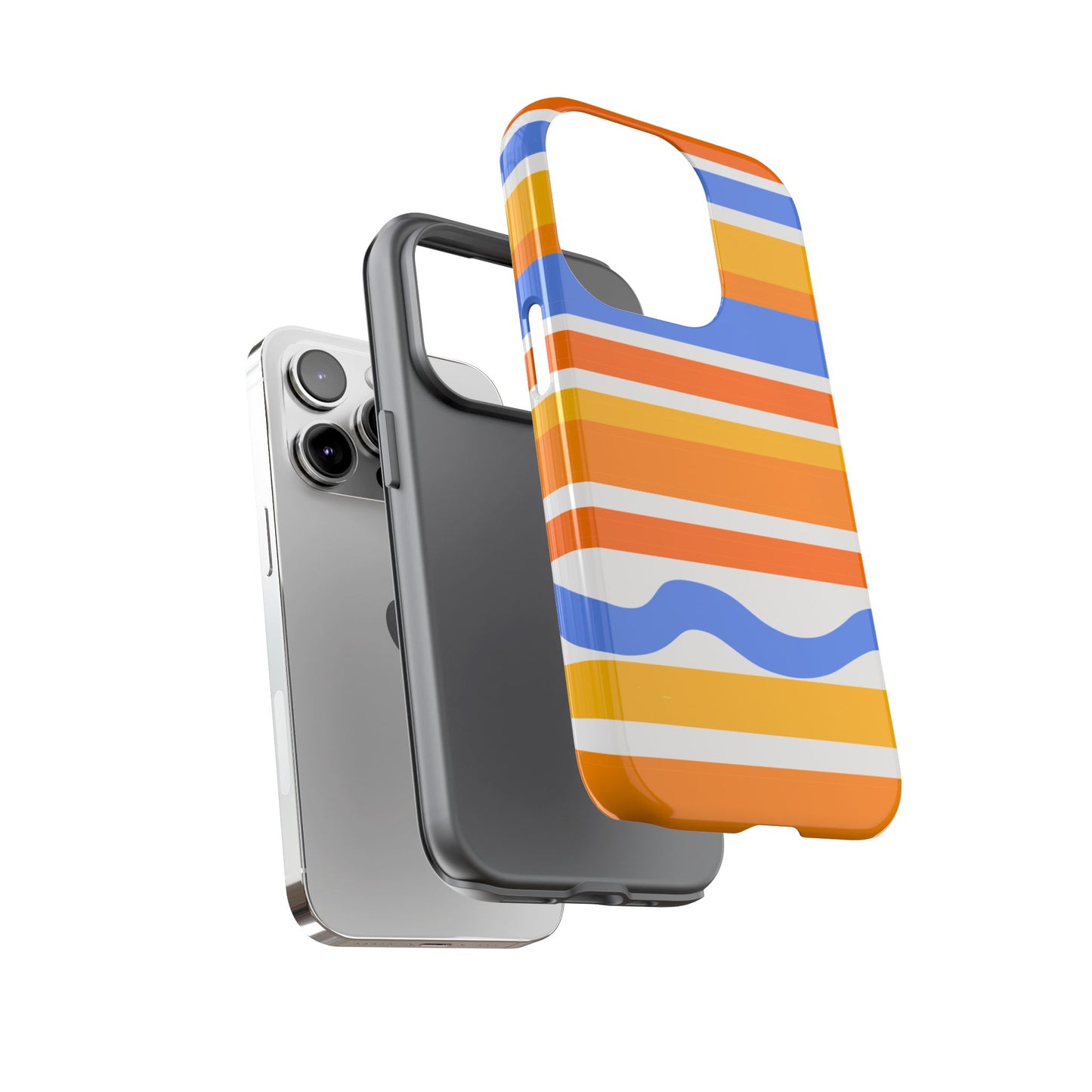 Citrus Orange Stripes Phone Case| Tough Case