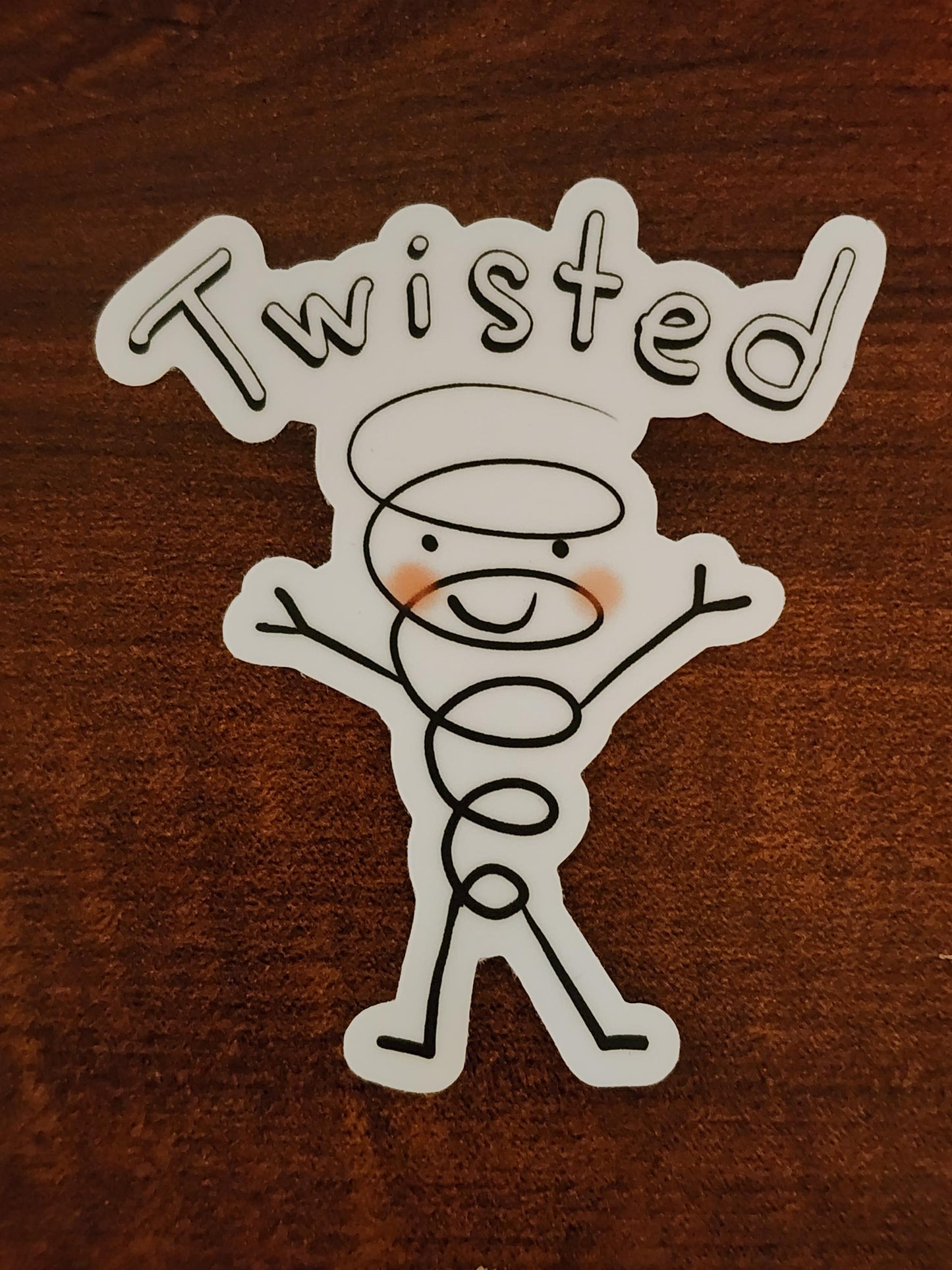 Holographic Sticker, "Twisted" Twister, Vinyl, Die-Cut, 2 Inch