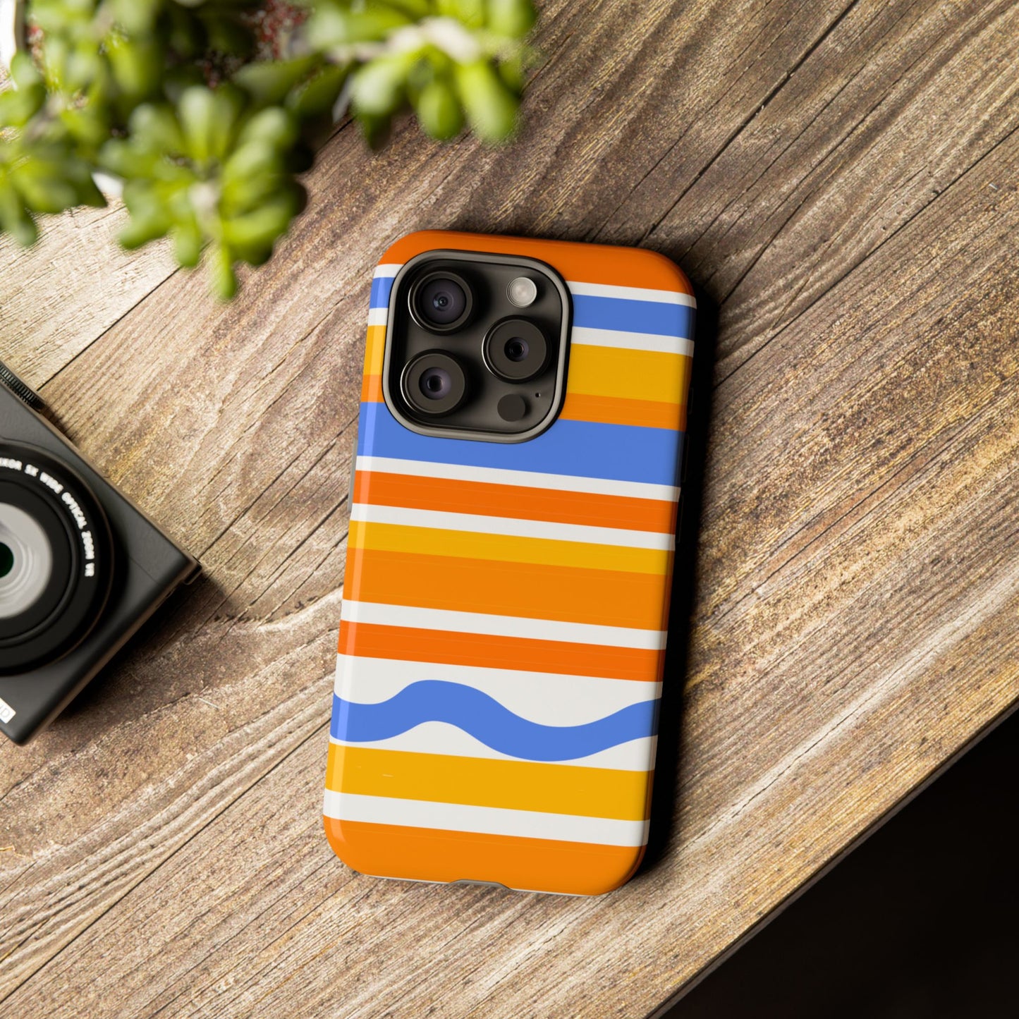 Citrus Orange Stripes Phone Case| Tough Case