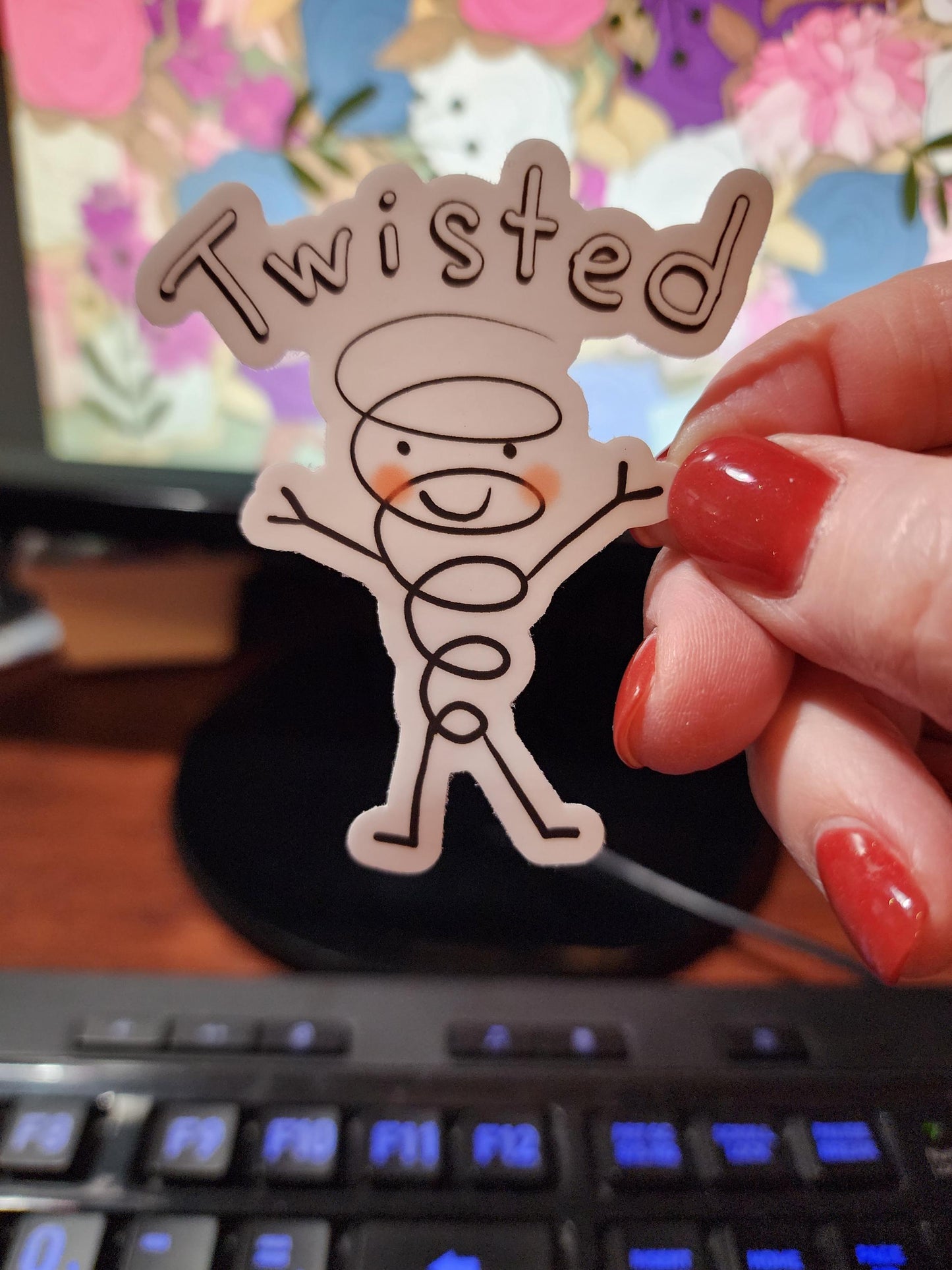 Holographic Sticker, "Twisted" Twister, Vinyl, Die-Cut, 2 Inch