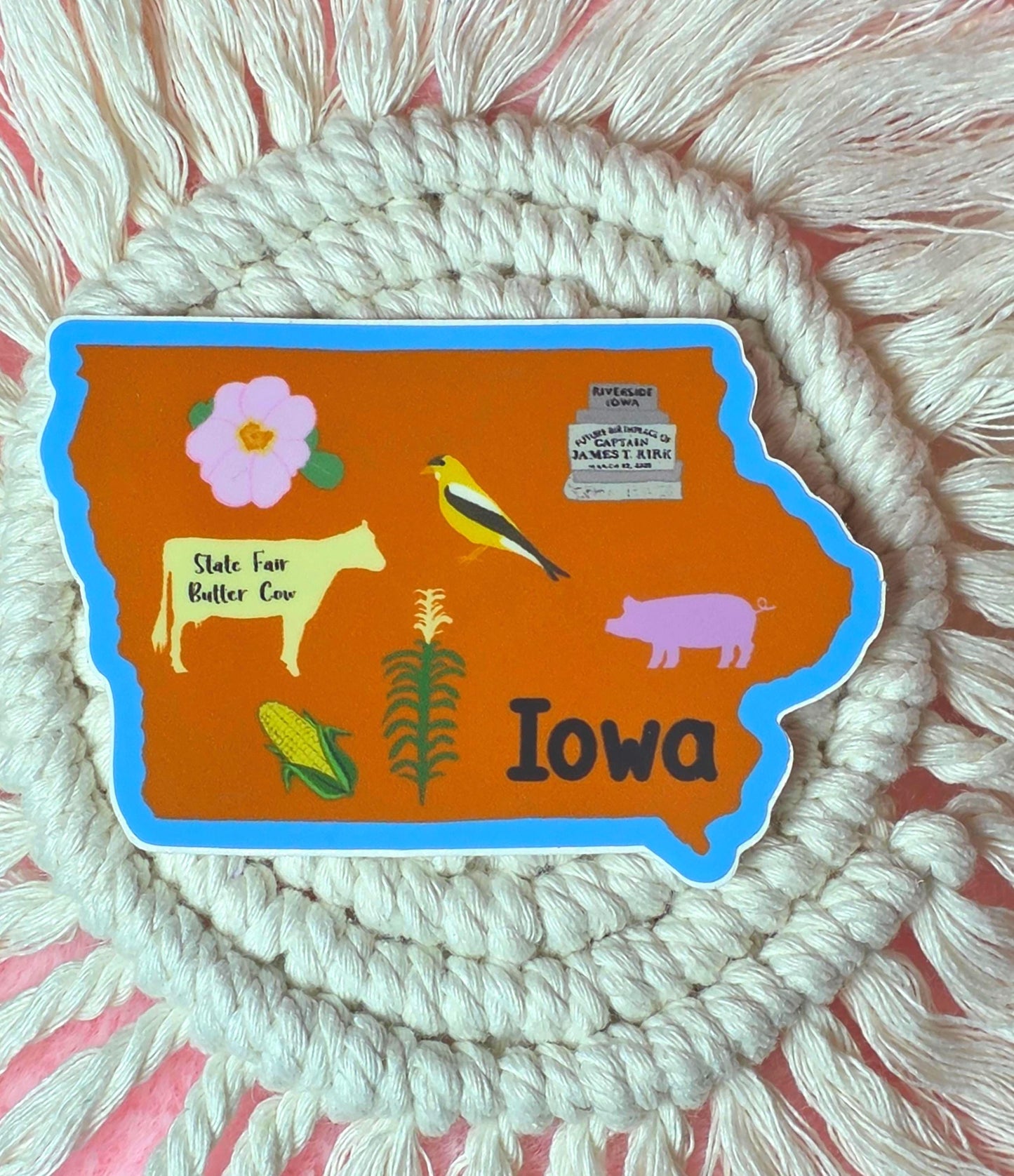 Sticker, Iowa State Sticker, Vinyl, Die-Cut, 3 Inch