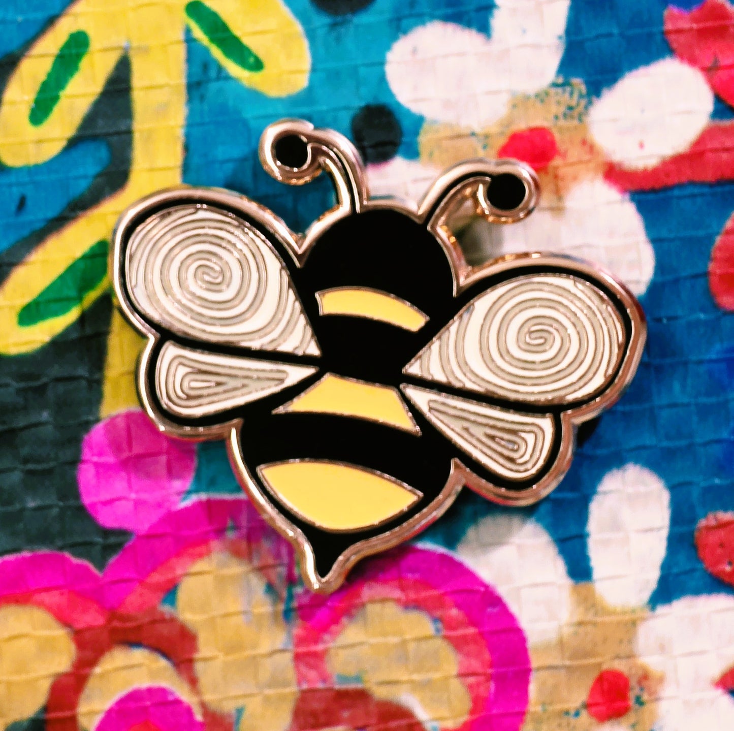 Bizzy Bee Enamel Pin, Bee Pin - hard enamel -