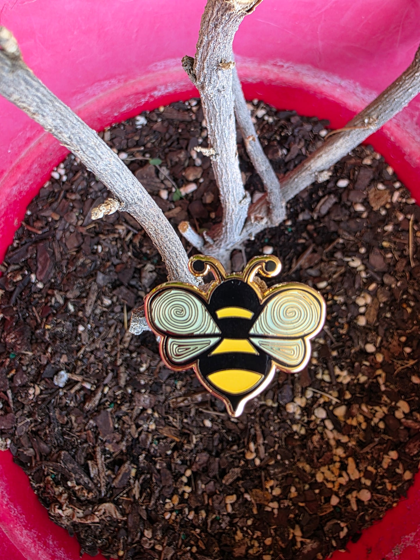 Bizzy Bee Enamel Pin, Bee Pin - hard enamel -