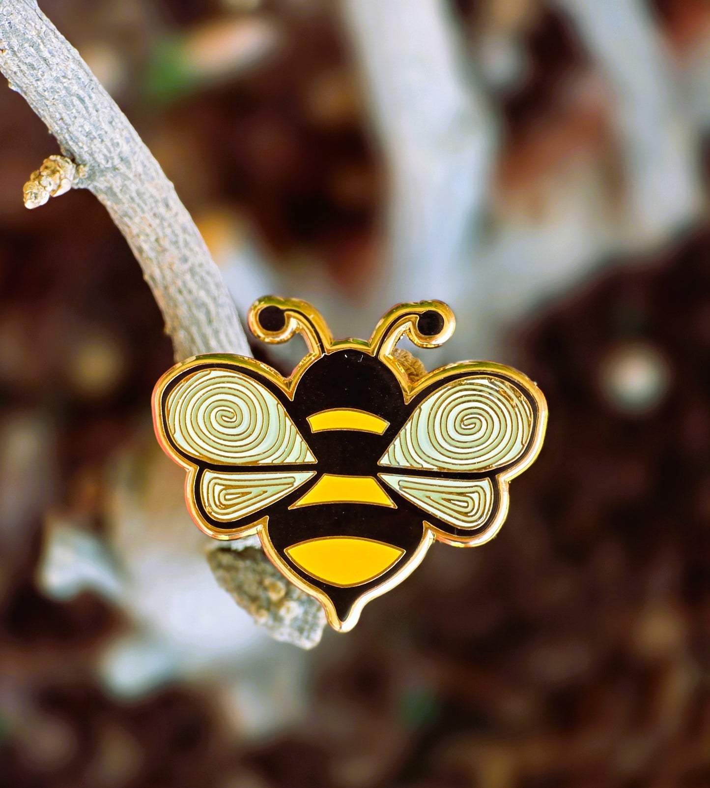 Bizzy Bee Enamel Pin, Bee Pin - hard enamel -