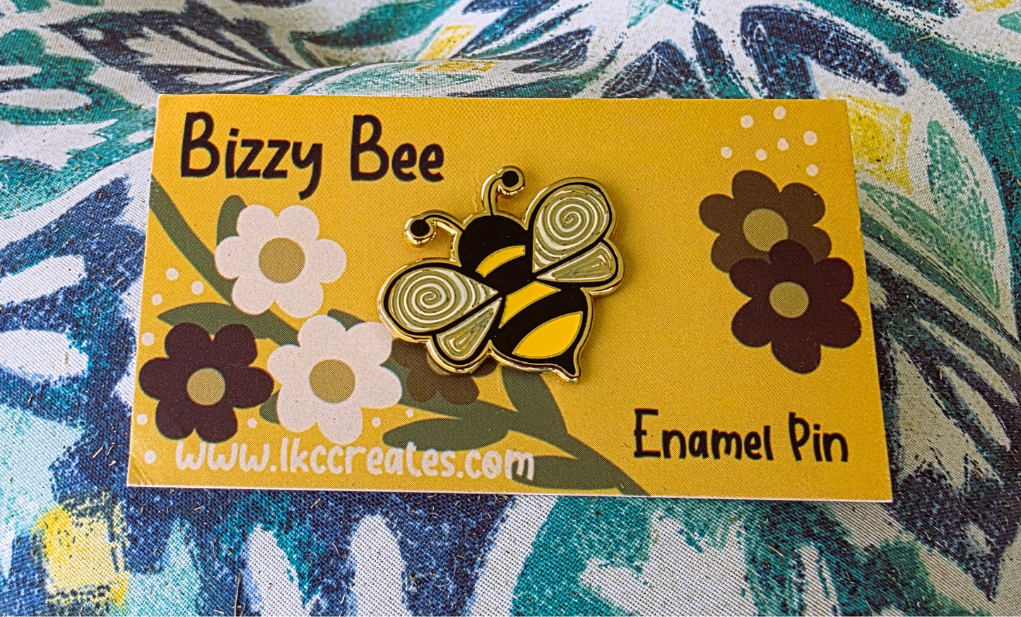 Bizzy Bee Enamel Pin, Bee Pin - hard enamel -