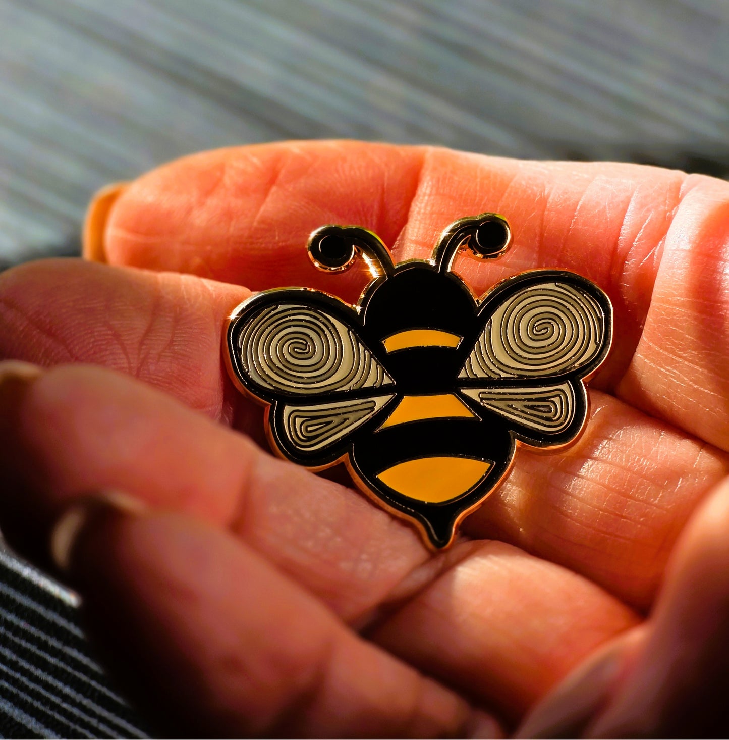 Bizzy Bee Enamel Pin, Bee Pin - hard enamel -