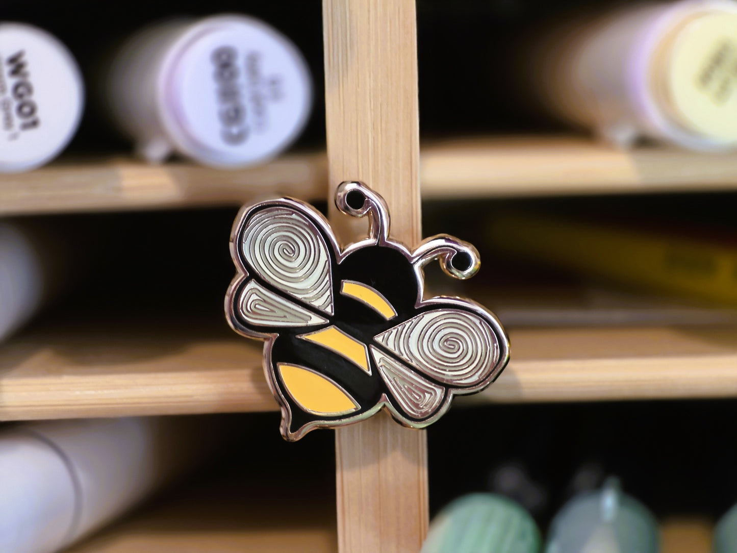 Bizzy Bee Enamel Pin, Bee Pin - hard enamel -