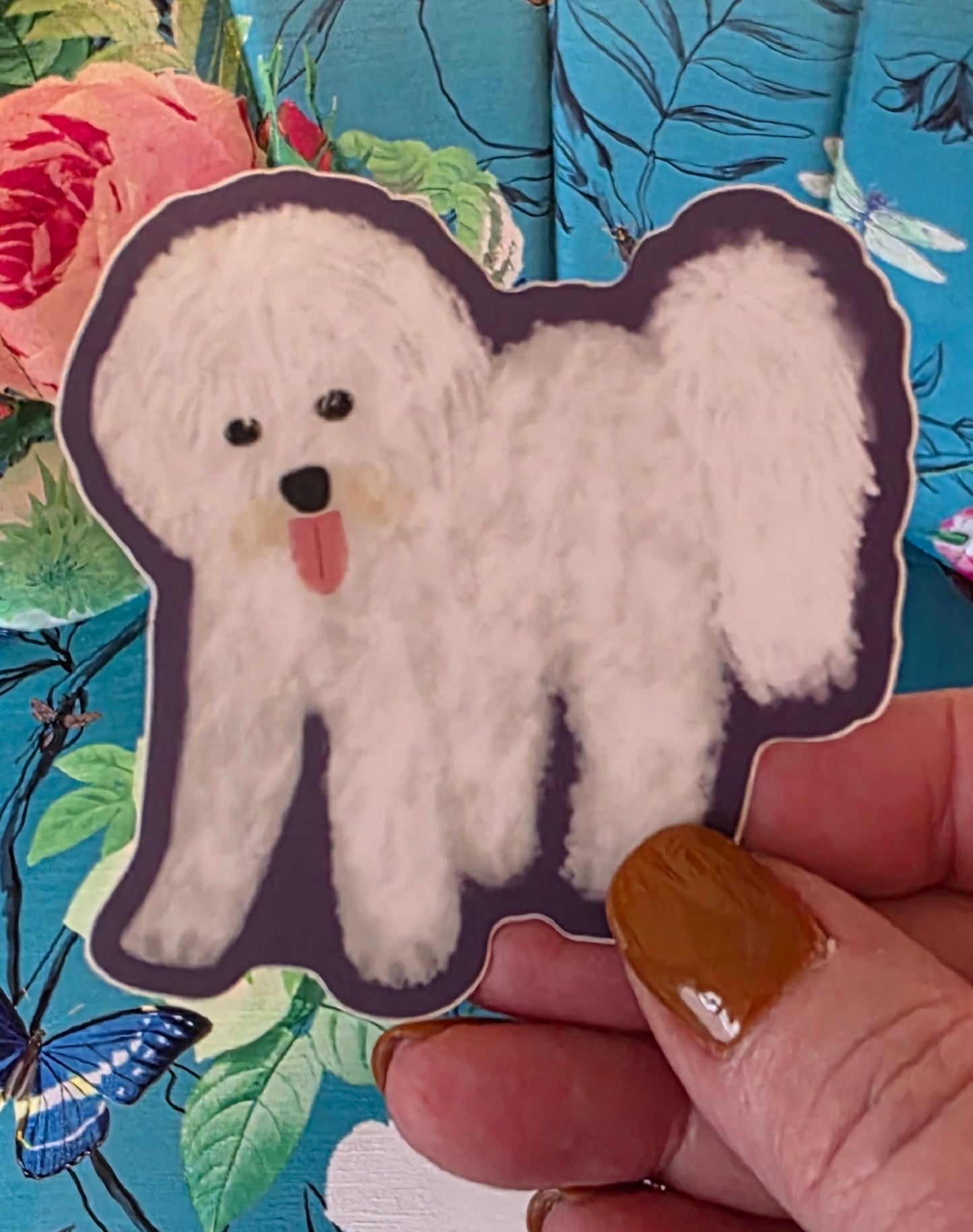 Sticker, Bichon Frise Dog Sticker, Vinyl, Die-cut, 3 Inch