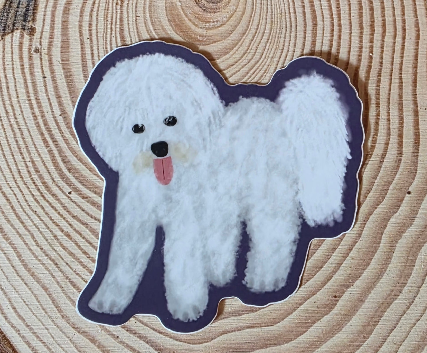 Sticker, Bichon Frise Dog Sticker, Vinyl, Die-cut, 3 Inch