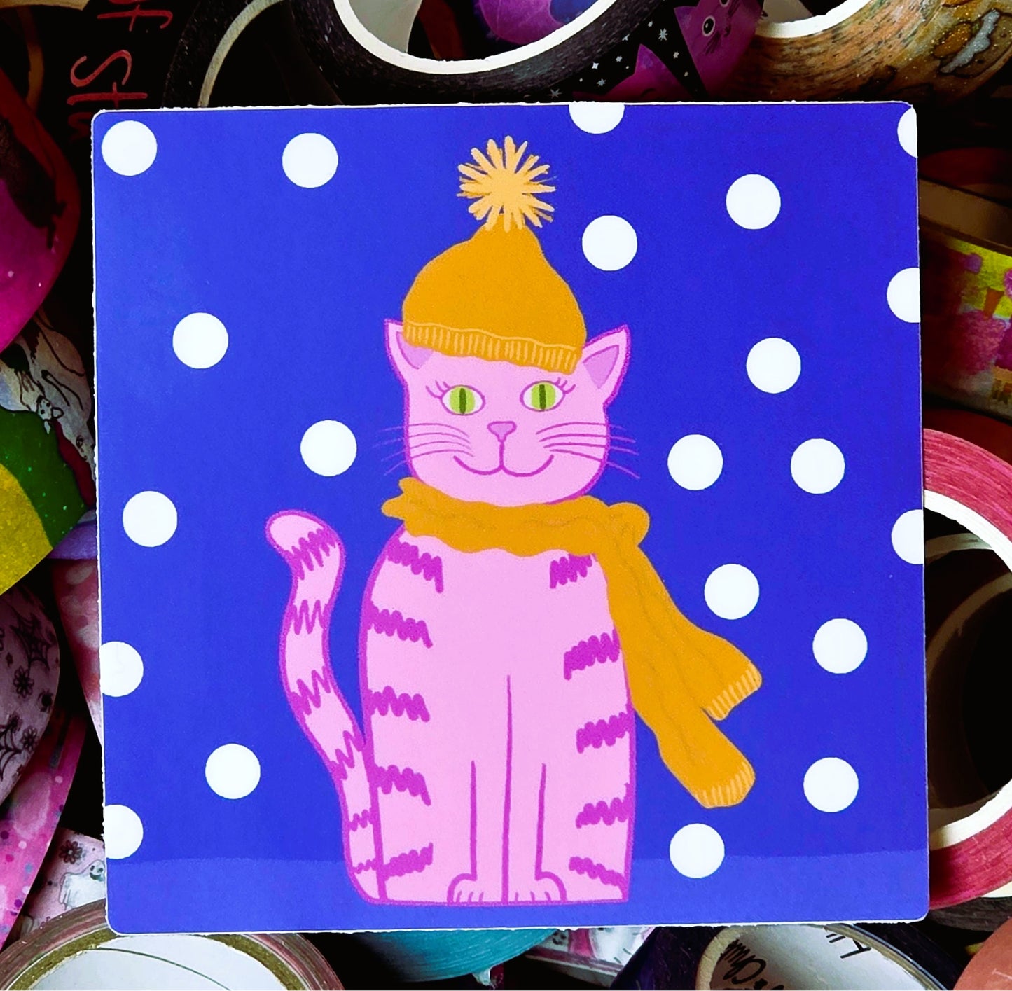 Cat Themed Sticker Pack, 7 Cat Stickers, Vinyl decals