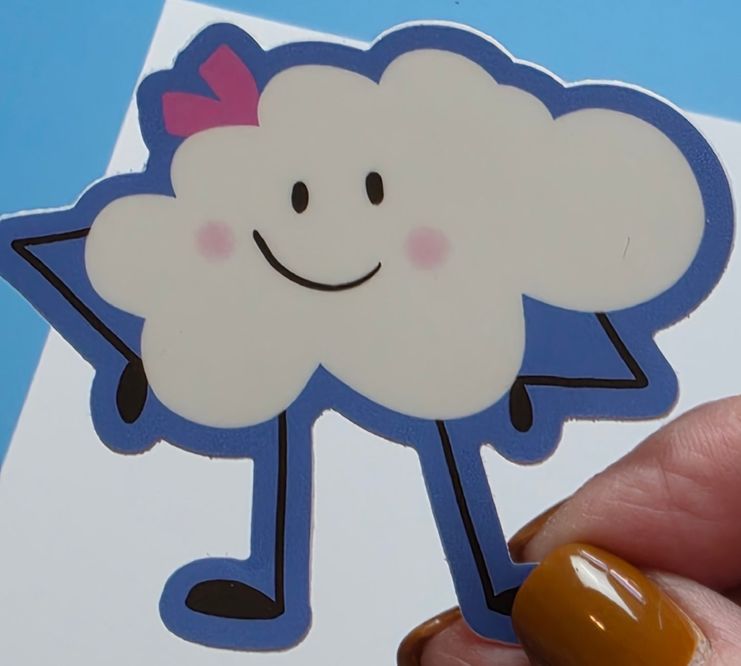 Sticker, Cloudy Sassy Figure Design, Vinyl, Die-Cut, 3 Inches