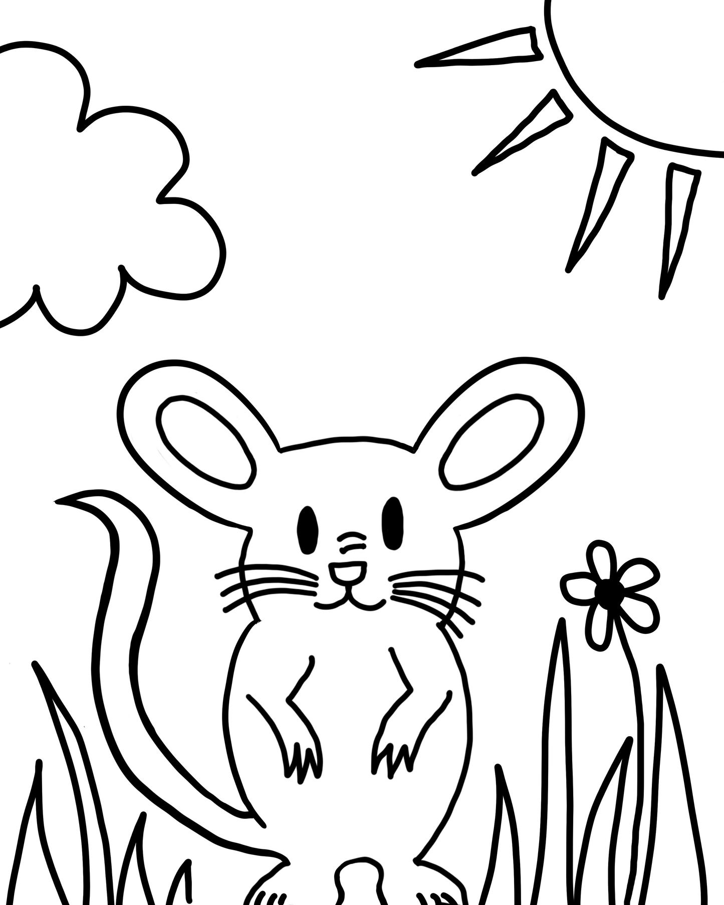 Mocha Mouse Coloring Page - Freebie!