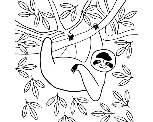 Sloth Coloring Page - Freebie!