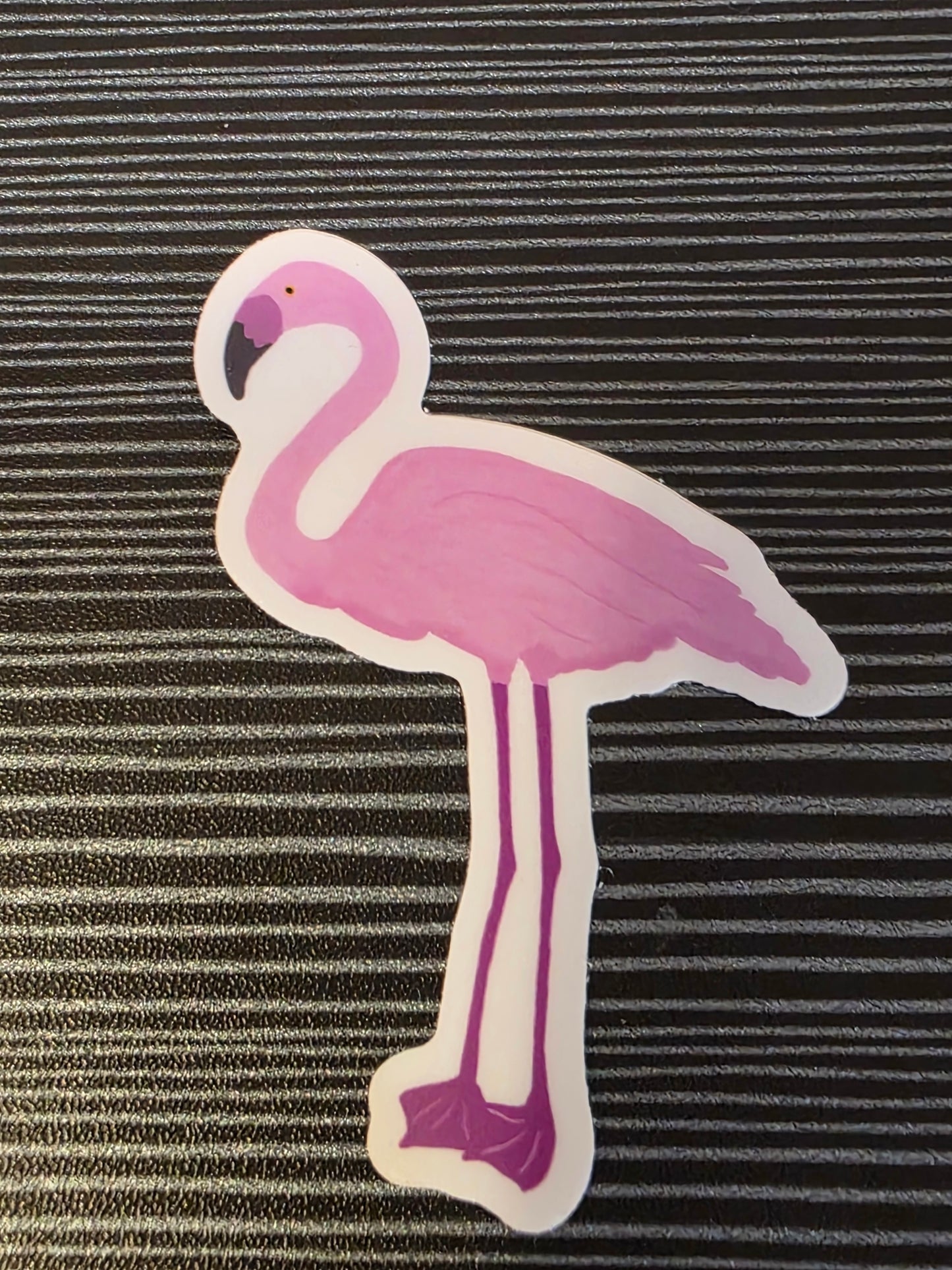 Sticker, Pink Flamingo Design, Die-Cut or Square With Water Scene, 3 Inches, Vinyl
